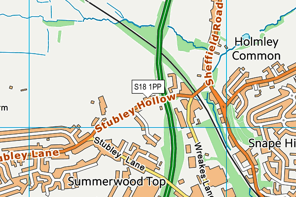 S18 1PP map - OS VectorMap District (Ordnance Survey)