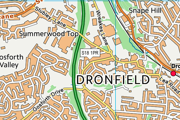 S18 1PR map - OS VectorMap District (Ordnance Survey)