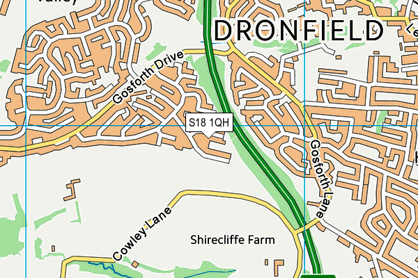 S18 1QH map - OS VectorMap District (Ordnance Survey)