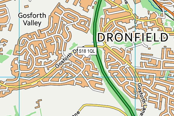 S18 1QL map - OS VectorMap District (Ordnance Survey)