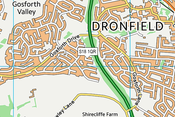 S18 1QR map - OS VectorMap District (Ordnance Survey)