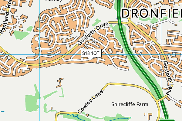 S18 1QT map - OS VectorMap District (Ordnance Survey)