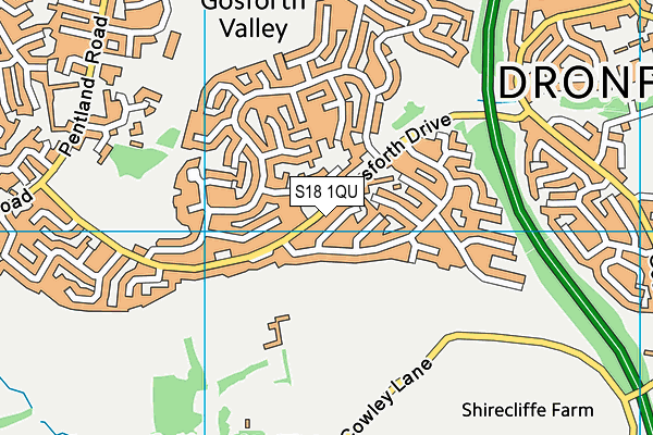S18 1QU map - OS VectorMap District (Ordnance Survey)