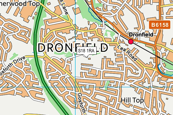 S18 1RA map - OS VectorMap District (Ordnance Survey)