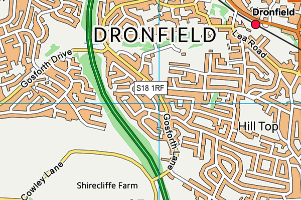 S18 1RF map - OS VectorMap District (Ordnance Survey)