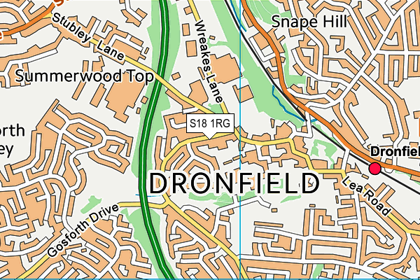 S18 1RG map - OS VectorMap District (Ordnance Survey)