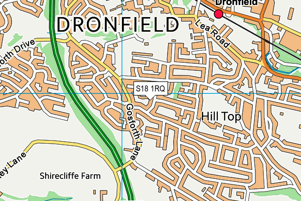 S18 1RQ map - OS VectorMap District (Ordnance Survey)