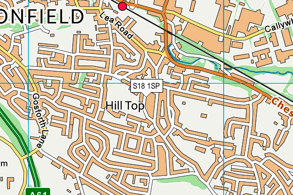 S18 1SP map - OS VectorMap District (Ordnance Survey)