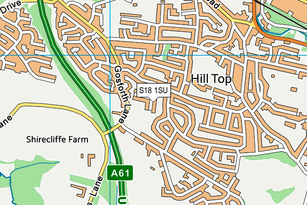 S18 1SU map - OS VectorMap District (Ordnance Survey)