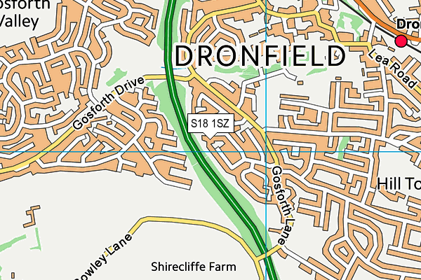 S18 1SZ map - OS VectorMap District (Ordnance Survey)