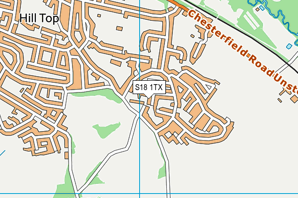 S18 1TX map - OS VectorMap District (Ordnance Survey)