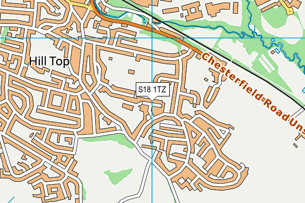 S18 1TZ map - OS VectorMap District (Ordnance Survey)