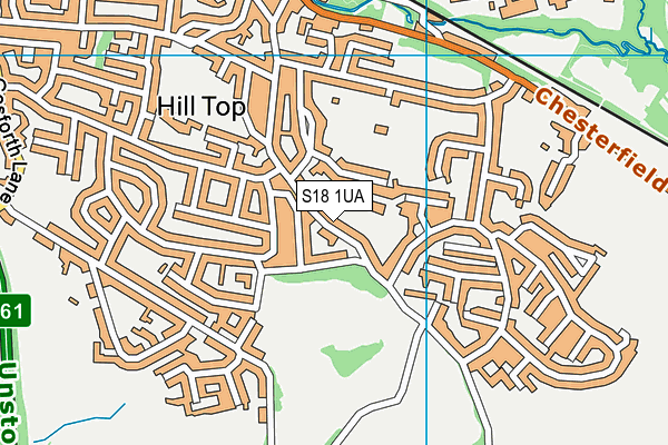 S18 1UA map - OS VectorMap District (Ordnance Survey)