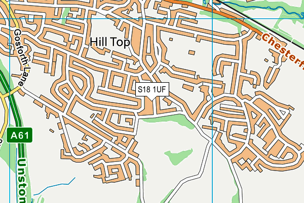 S18 1UF map - OS VectorMap District (Ordnance Survey)