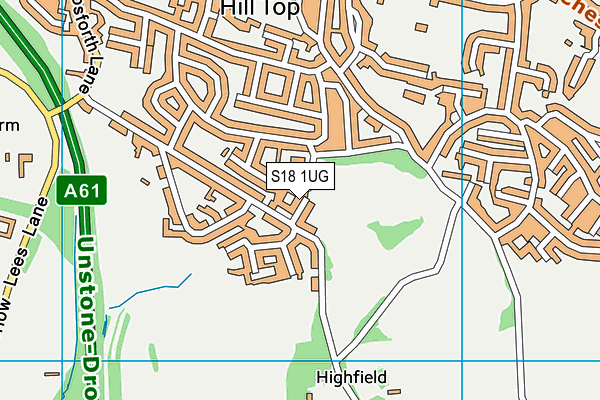 S18 1UG map - OS VectorMap District (Ordnance Survey)