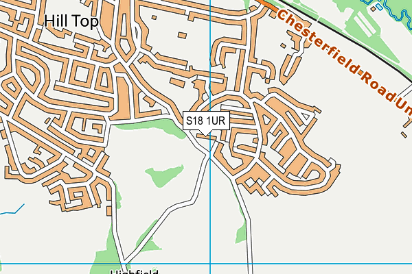 Hallowes Golf Club map (S18 1UR) - OS VectorMap District (Ordnance Survey)
