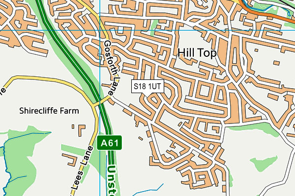 S18 1UT map - OS VectorMap District (Ordnance Survey)