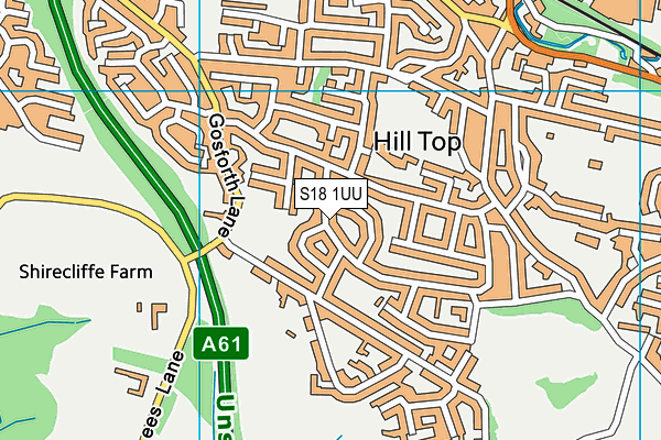 S18 1UU map - OS VectorMap District (Ordnance Survey)