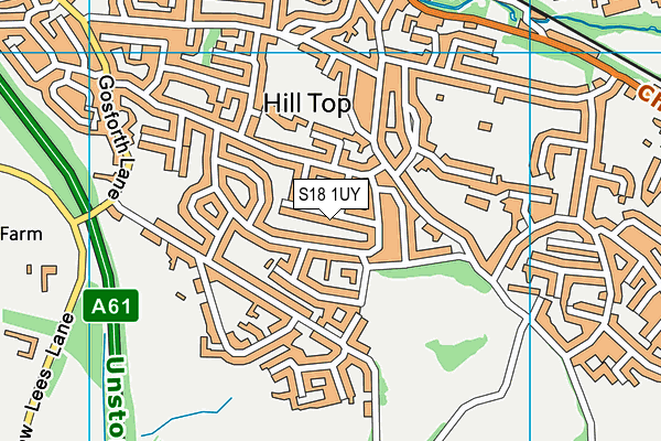 S18 1UY map - OS VectorMap District (Ordnance Survey)
