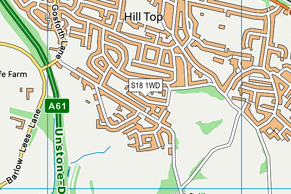 S18 1WD map - OS VectorMap District (Ordnance Survey)