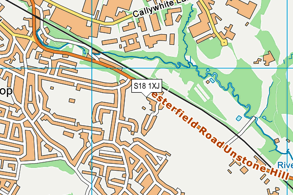 S18 1XJ map - OS VectorMap District (Ordnance Survey)