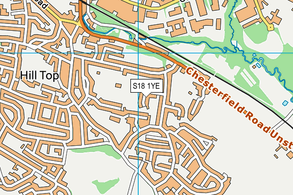 S18 1YE map - OS VectorMap District (Ordnance Survey)