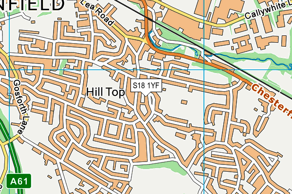 S18 1YF map - OS VectorMap District (Ordnance Survey)