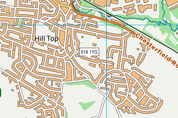 S18 1YG map - OS VectorMap District (Ordnance Survey)