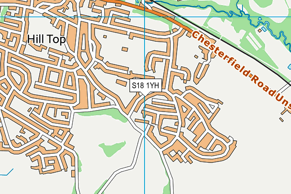 S18 1YH map - OS VectorMap District (Ordnance Survey)