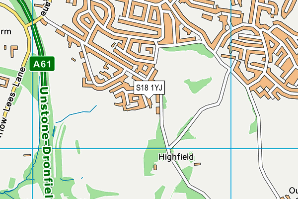 S18 1YJ map - OS VectorMap District (Ordnance Survey)