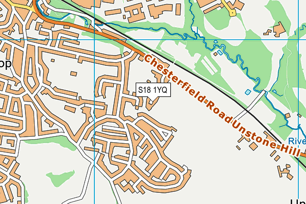 S18 1YQ map - OS VectorMap District (Ordnance Survey)