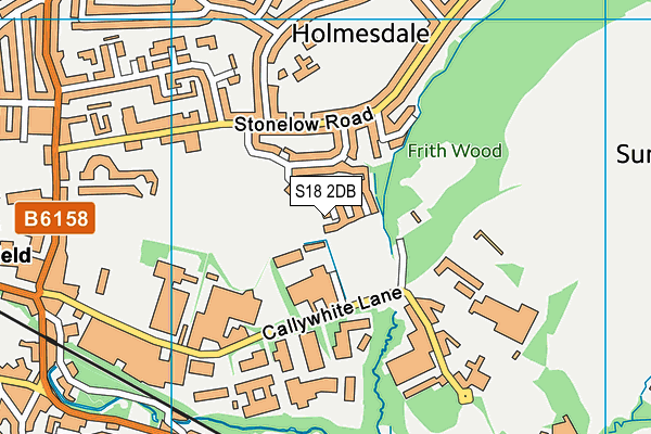 S18 2DB map - OS VectorMap District (Ordnance Survey)