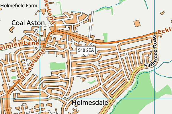 S18 2EA map - OS VectorMap District (Ordnance Survey)