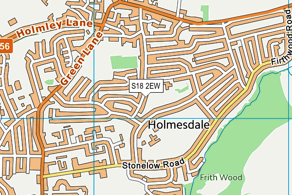 S18 2EW map - OS VectorMap District (Ordnance Survey)