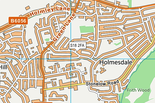 S18 2FA map - OS VectorMap District (Ordnance Survey)