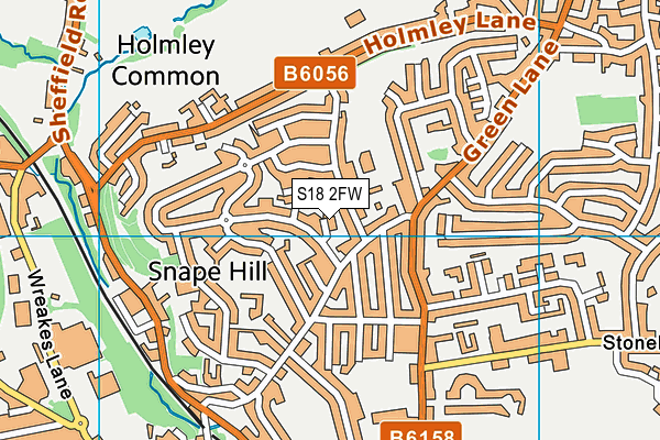 S18 2FW map - OS VectorMap District (Ordnance Survey)