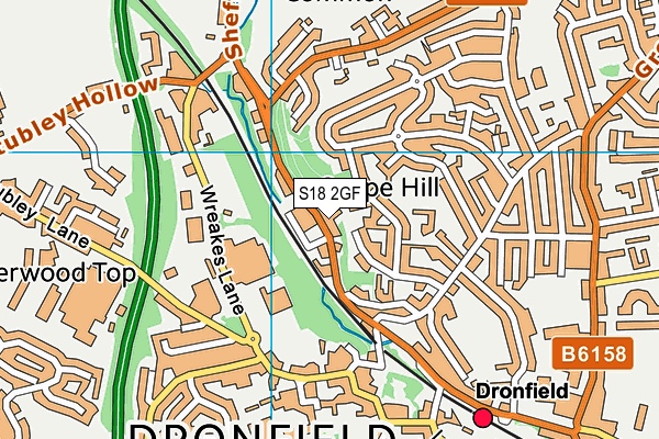 Woodlands Fitness Centre (Dronfield) (Closed) map (S18 2GF) - OS VectorMap District (Ordnance Survey)