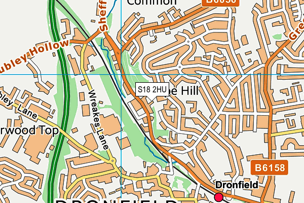 S18 2HU map - OS VectorMap District (Ordnance Survey)