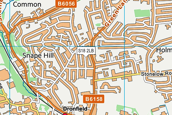 S18 2LB map - OS VectorMap District (Ordnance Survey)