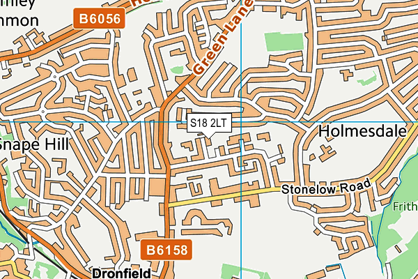 S18 2LT map - OS VectorMap District (Ordnance Survey)