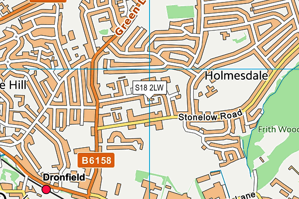 S18 2LW map - OS VectorMap District (Ordnance Survey)
