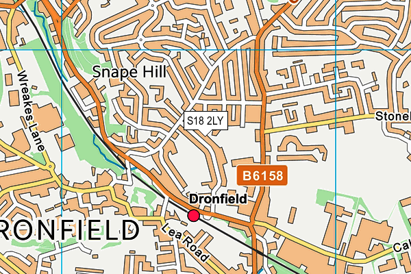 S18 2LY map - OS VectorMap District (Ordnance Survey)