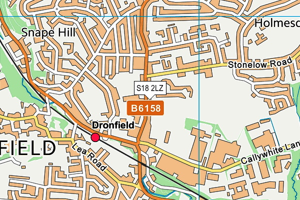 S18 2LZ map - OS VectorMap District (Ordnance Survey)