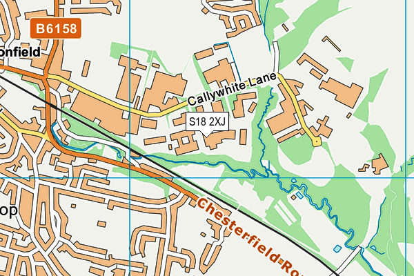 S18 2XJ map - OS VectorMap District (Ordnance Survey)