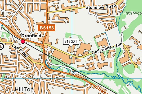 S18 2XT map - OS VectorMap District (Ordnance Survey)