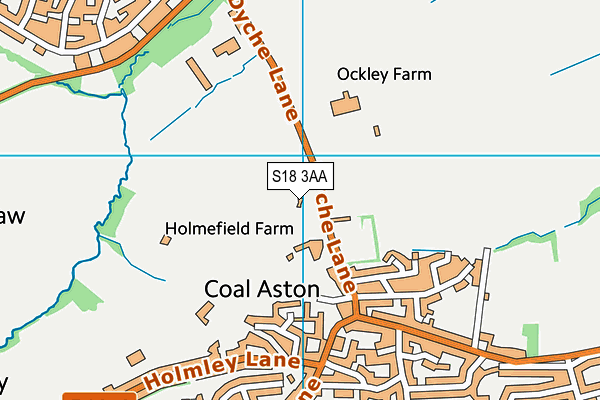 S18 3AA map - OS VectorMap District (Ordnance Survey)