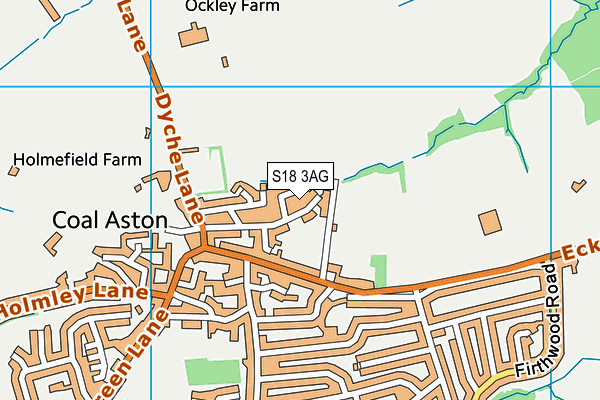 S18 3AG map - OS VectorMap District (Ordnance Survey)