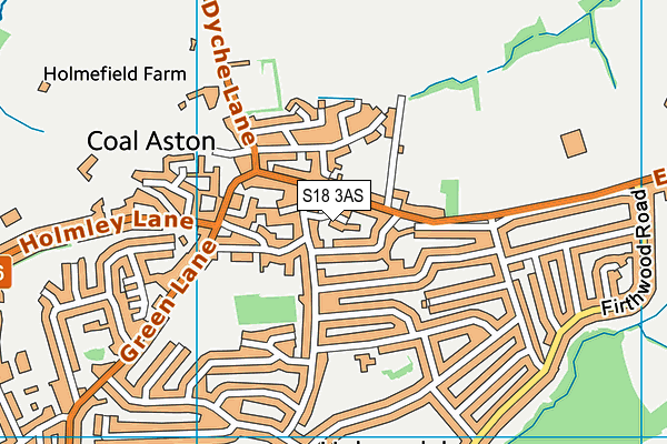 S18 3AS map - OS VectorMap District (Ordnance Survey)