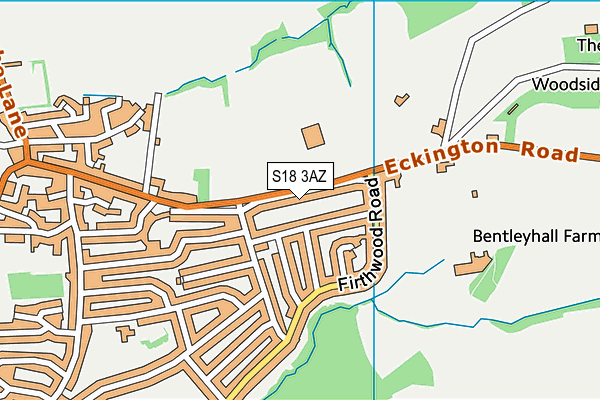 S18 3AZ map - OS VectorMap District (Ordnance Survey)