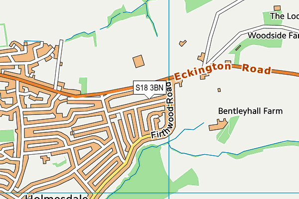 S18 3BN map - OS VectorMap District (Ordnance Survey)